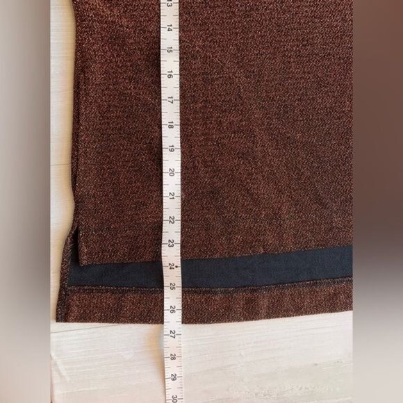 IC by Connie K Medium Rust Black Metallic Bateau Neck Tunic - Picture 9 of 12